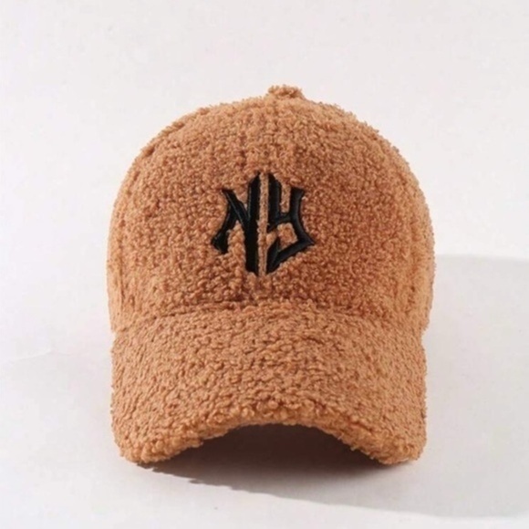 ✨NEW✨ (2) Brown & Black NY Sherpa sheep wool trucker hat Caps - Picture 3 of 10